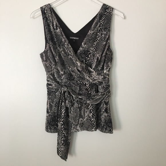 Express Tops - Express Snakeskin Print Blouse